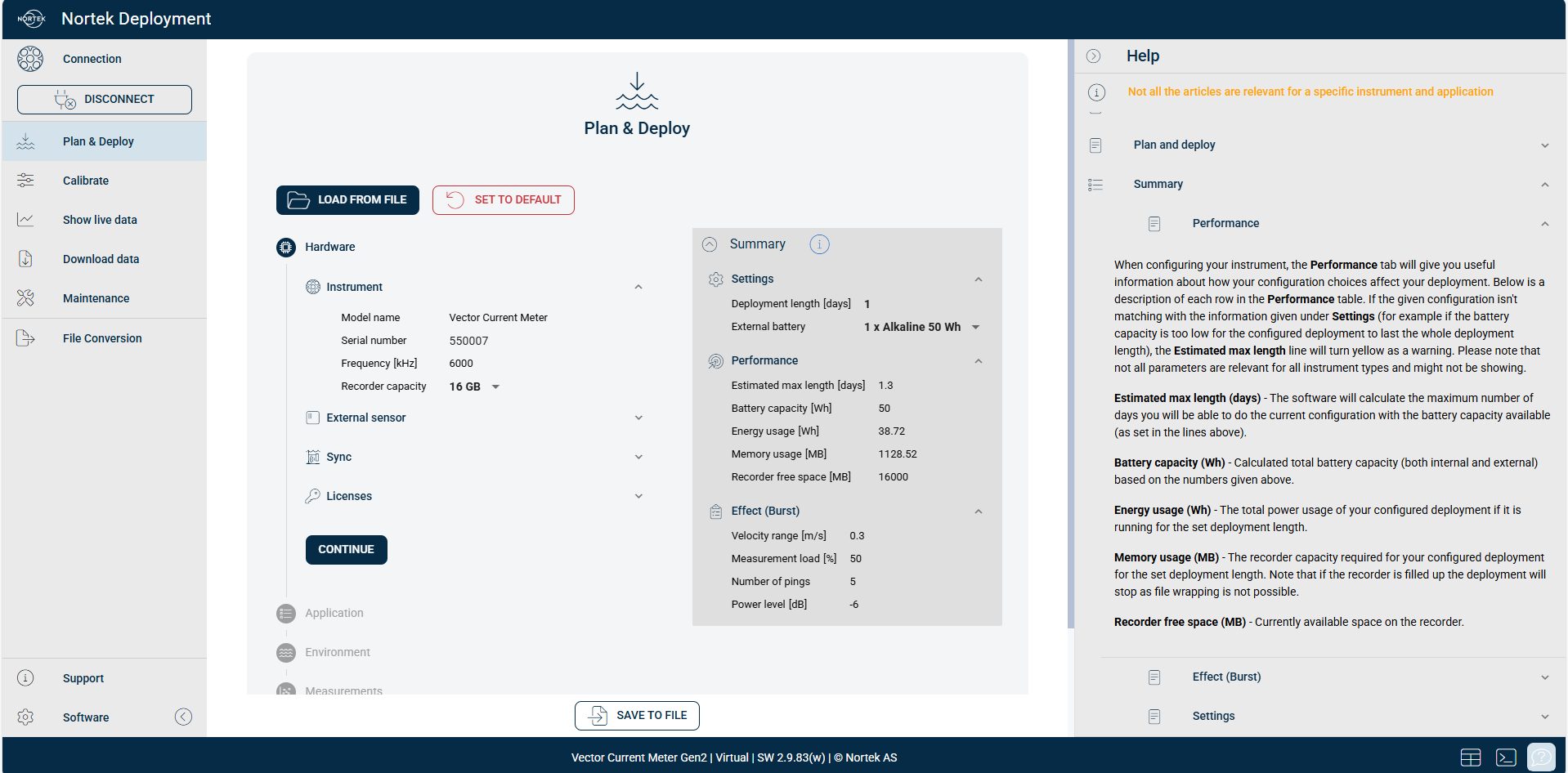 Nortek Deployment Vector