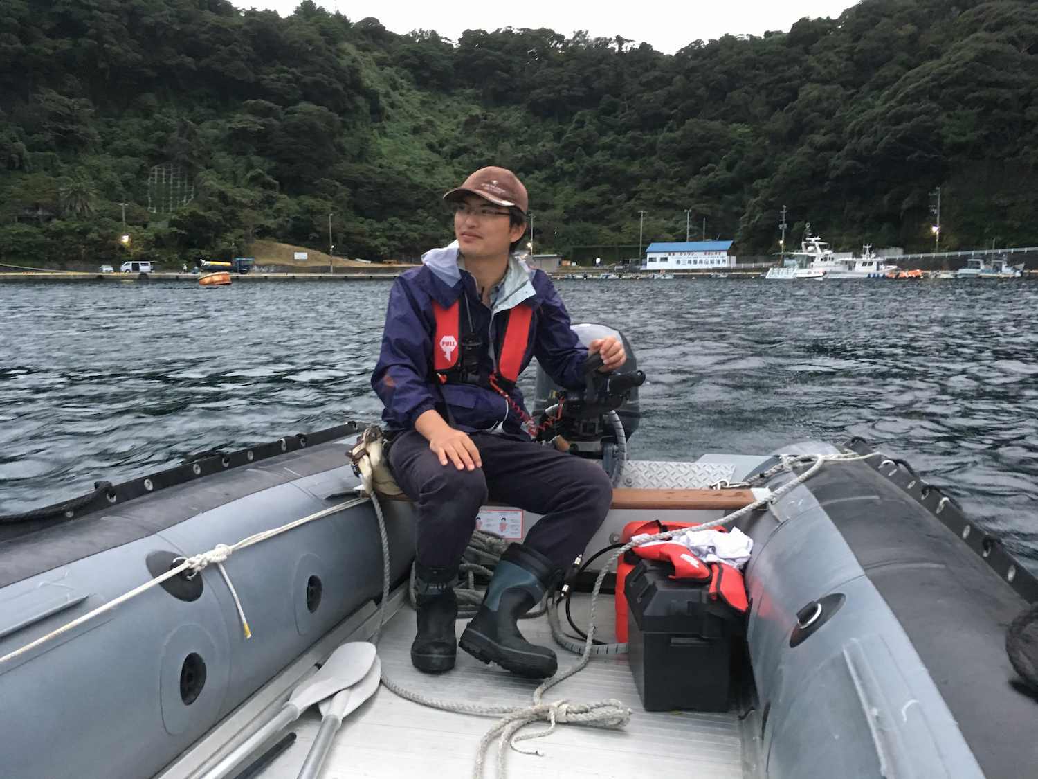 Nortek employee on the boat