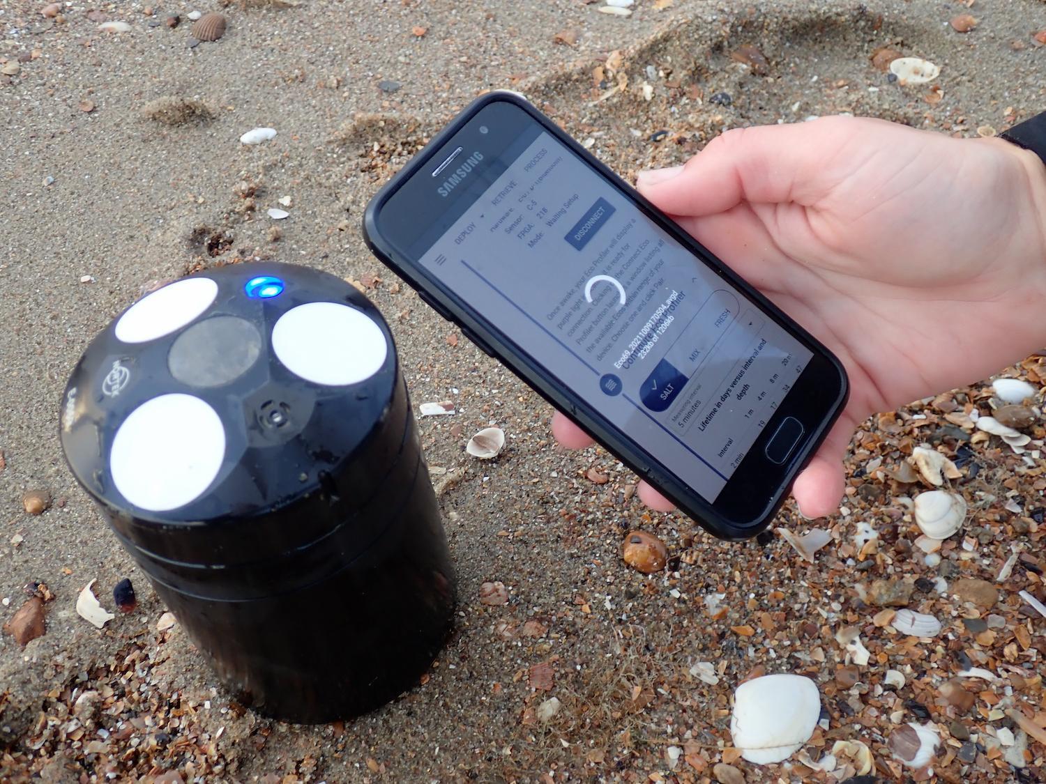 Nortek instrument being used with an app